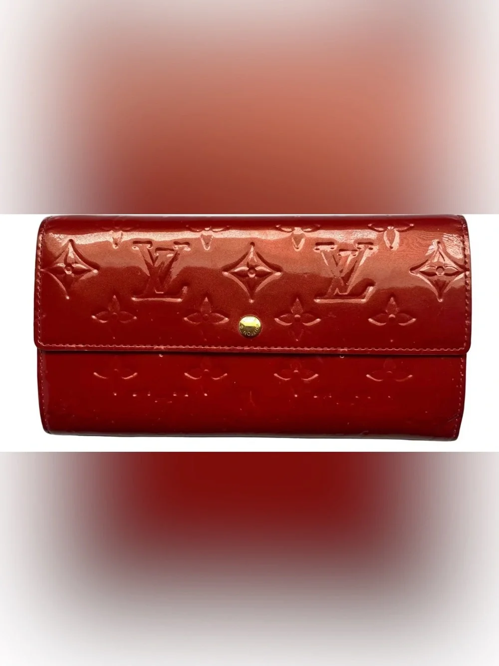 Louis Vuitton Red Patent Monogram Long Wallet